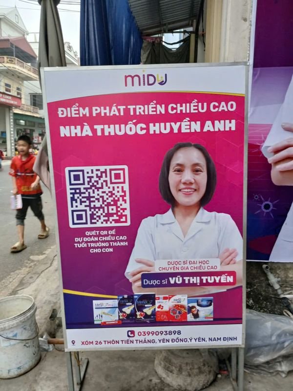 Biển Điểm phát triển chiều cao Nhà thuốc Huyền Anh